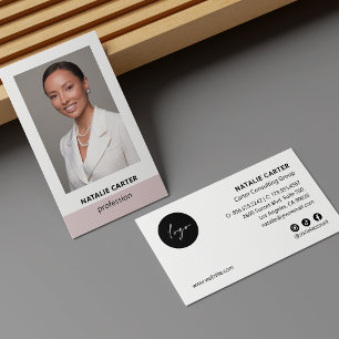 Cartão De Visita Imagem do logotipo fotográfico retrato Elegante Íc