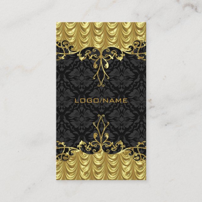 Cartão De Visita Imagem Dourada de aparência escura e escura do Ele (Frente)