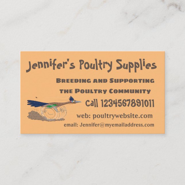 Cartão De Visita Imagem engraçada de desenho animado de pássaros (Frente)