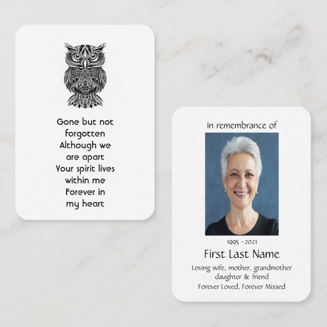 Cartão De Visita Imagem Memorial Oradora Coruja Gráfica (Frente/Verso)