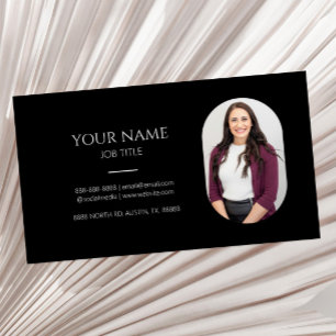 Cartão De Visita Imagem minimalista de preto moderno profissional