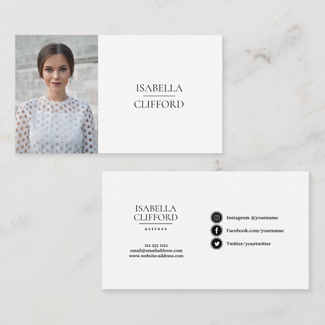 Cartão De Visita Imagem Social de Fotos de Dançarino de Modelo de A (Frente/Verso)