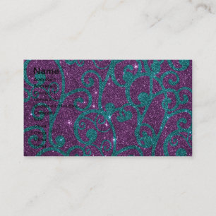 Cartão De Visita Imagem swirly do roxo e do brilho de turquesa