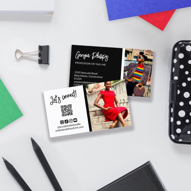 Cartão De Visita Imagens do Código QR dos Ícones de mídia social pr (Criador carregado)