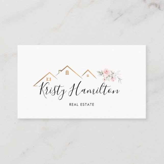 Cartão De Visita imobiliária corretora imobiliária adicionar foto (Frente)