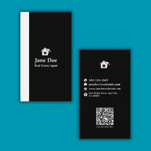 Cartão De Visita Imobiliário Branco Vertical Moderno