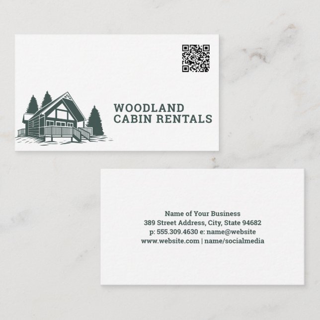 Cartão De Visita Imobiliário De Cabina | Código QR (Frente/Verso)