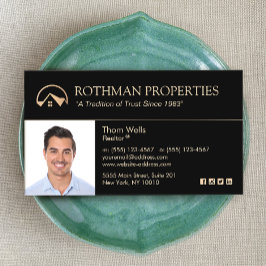 Cartão De Visita Imobiliário, Imobilizador Dourado Casa Preta Inser