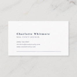 Cartão De Visita Imobiliário Minimal Elegante | Navy Line Design