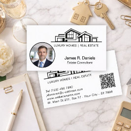 Cartão De Visita Imobiliário Profissional Chic Minimalista Luxuoso