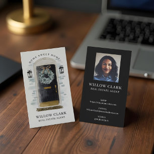 Cartão De Visita Imobilizações da Porta Frontal Preta