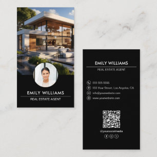 Cartão De Visita Imobilizações Pretas Imobilizadas Foto QR Código S