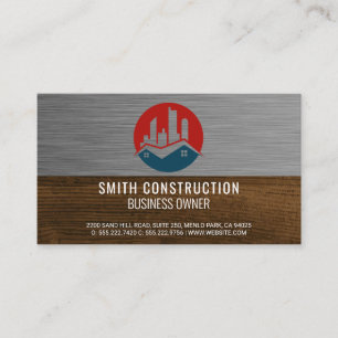 Cartão De Visita Imóveis   Madeira de metal   Construção