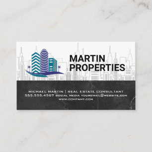 Cartão De Visita Imóveis Skyline City Propriedades