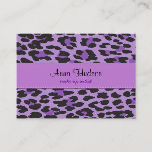 Cartão De Visita Impressão animal, leopardo manchado - preto roxo
