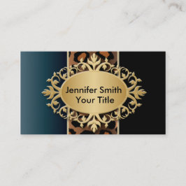 Cartão De Visita Impressão azul e preto da sarja de Nimes elegante