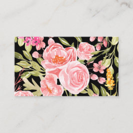Cartão de visita - impressão de aquarela floral