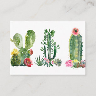 Cartão De Visita Impressão de Cactus Aquarela