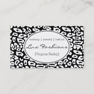 Cartão De Visita Impressão de Chita (branco)