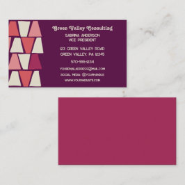 Cartão De Visita Impressão Geométrico Moderno Púrpura Rosa