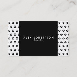 Cartão De Visita Impressão preto e branco monocromático da pata