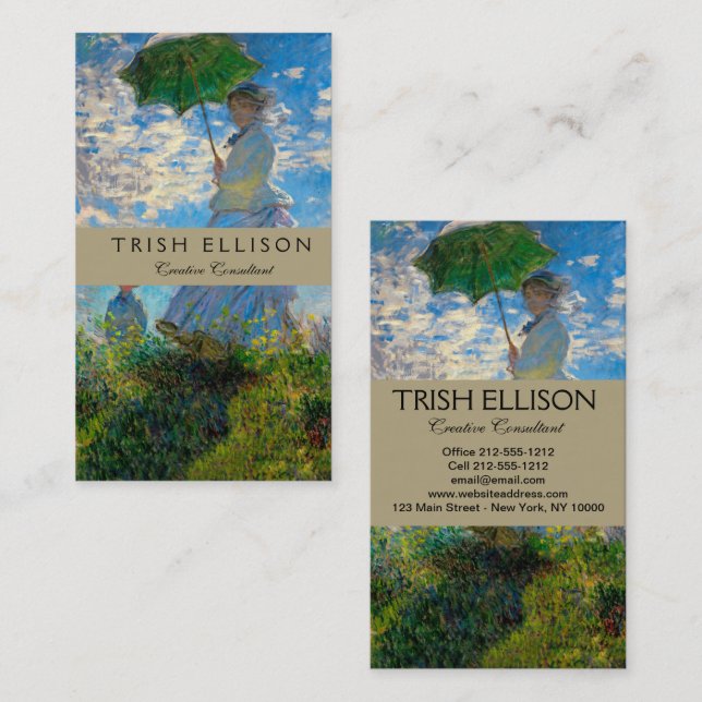Cartão De Visita Impressionismo de Monet Woman (Frente/Verso)