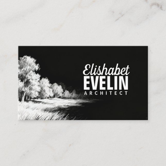 Cartão De Visita Impressionist Lines - Landscape 543 (Frente)