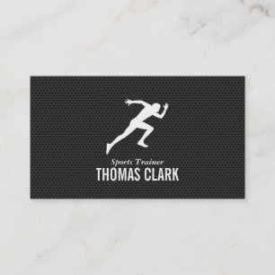 Cartão De Visita Impressora Formador desportivo (carbono)
