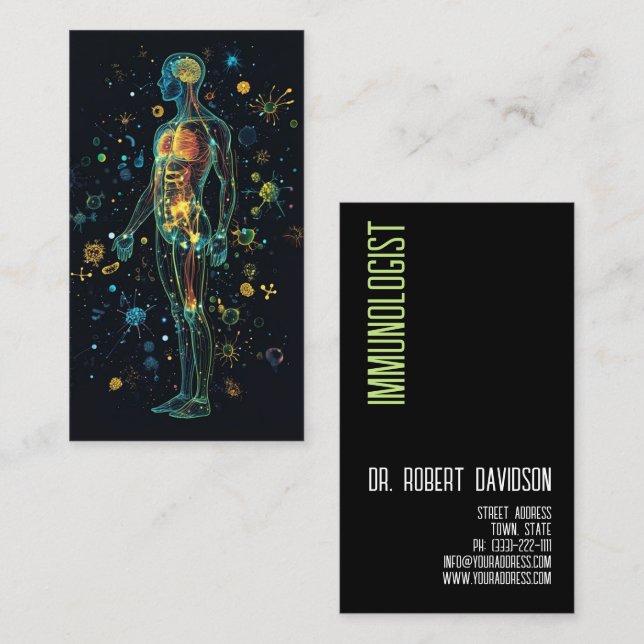 Cartão De Visita Imunologista Alergia Médico Medicina Moderna Negri (Frente/Verso)