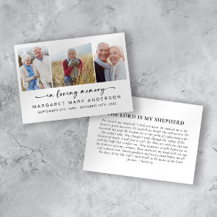 Cartão De Visita In Loving Memory 3 Photos Funeral Memorial Card