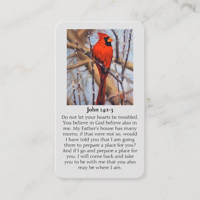 Cartão De Visita In Loving Memory Cardinal Sympathy Card (Frente)