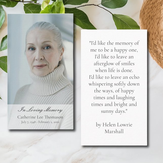 Cartão De Visita In Loving Memory Elegant Photo Prayer Cards (In Loving Memory Elegant Photo Prayer Cards
)