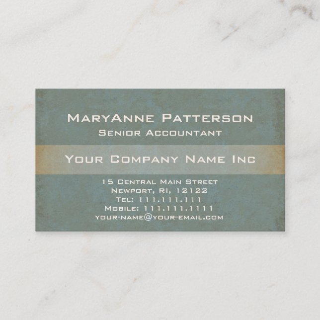 Cartão De Visita Inclinação natural verde e Dourado elegante das (Frente)