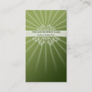 Cartão De Visita Inclinação verde floral dos redemoinhos & dos