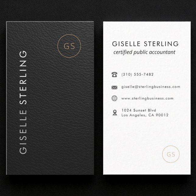 Cartão De Visita Income Tax Preparer CPA Accountant Faux Leather (Criador carregado)