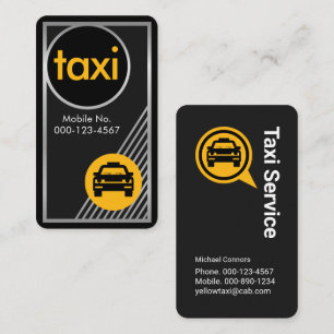 Cartão De Visita Incrível Quadro de Táxi Prateado para Dirigir