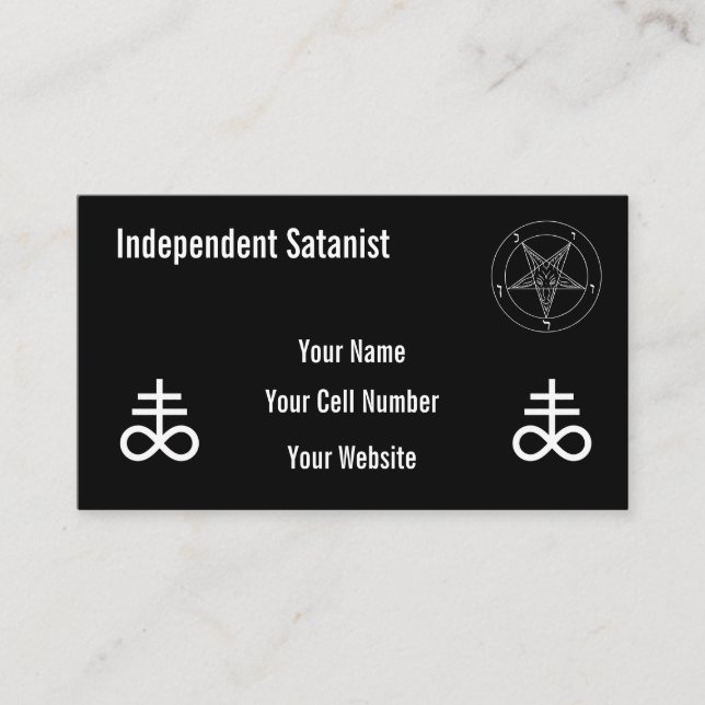 Cartão De Visita Independent Satanist (Frente)