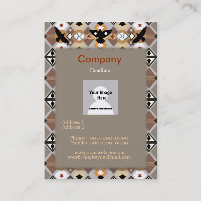 Cartão de visita Indígena Americana (Frente)