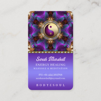 Cartão De Visita Indigo Purple Energy Healing Holístico