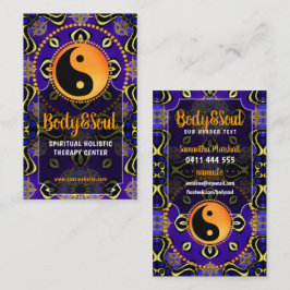 Cartão De Visita Indigo Purple Orange Yin Yang Balance