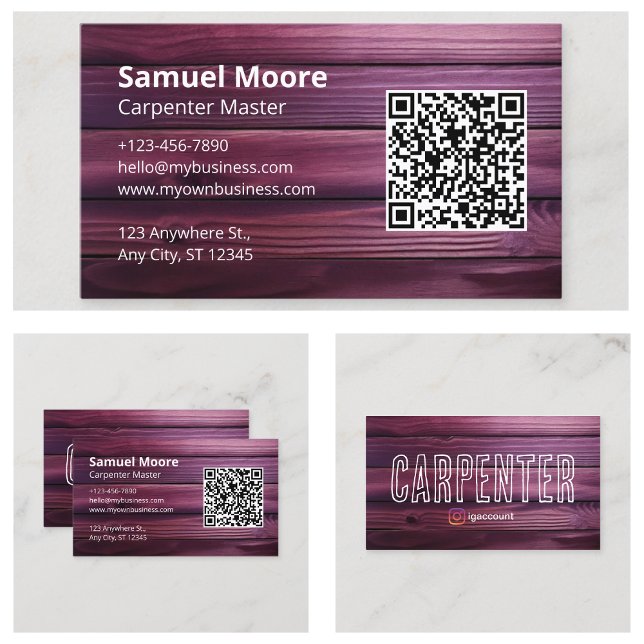 Cartão De Visita Indústria de Carpintaria (Carpenter Woodworking Industry Business Card
)