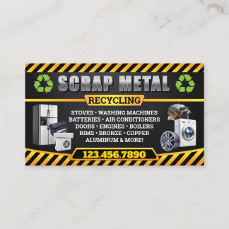 Cartão De Visita Industrial and Bilingual Scrap Metal Business Card
