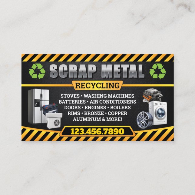 Cartão De Visita Industrial and Bilingual Scrap Metal Business Card (Frente)