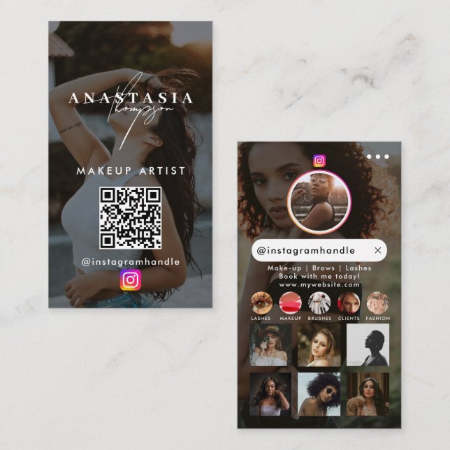 Cartão De Visita Influenciador Beleza Unhas Mídia Social Negra Mode (Frente/Verso)