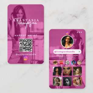 Cartão De Visita Influenciador Beleza Unhas Mídia Social Rosa Girly
