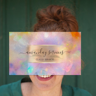 Cartão De Visita Influenciador Blue Dourado Drives Dourados Hologra