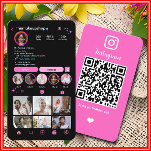 Cartão De Visita Influenciador de Artista de Maquiagem do Instagram