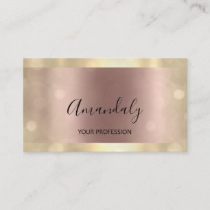 Cartão De Visita Influenciador de Beleza Artista Makeup Rosa Dourad