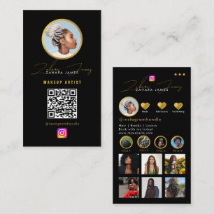 Cartão De Visita Influenciador de Cabelos Trançados Foto Código QR