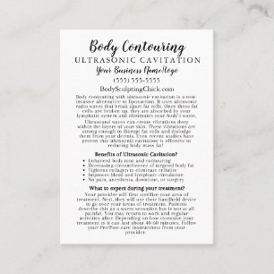 Cartão De Visita Informação sobre Cavações Ultrassônicas Conto